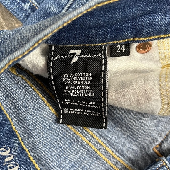 7 For All Mankind Distressed Skinny Jeans Pants Denim ((size 24)) - Picture 7 of 8
